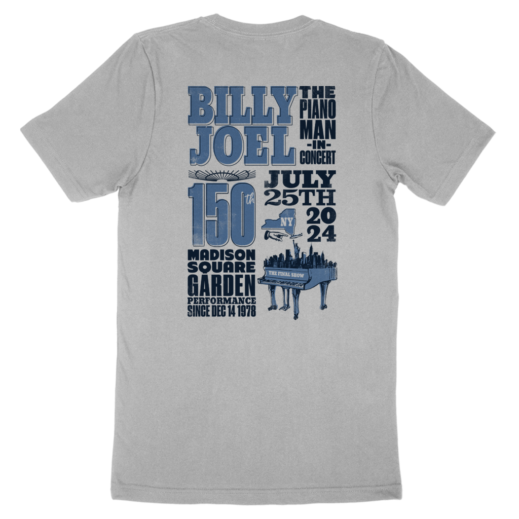 Billy Joel"150th MSG Event  Poster" Silver T-Shirt