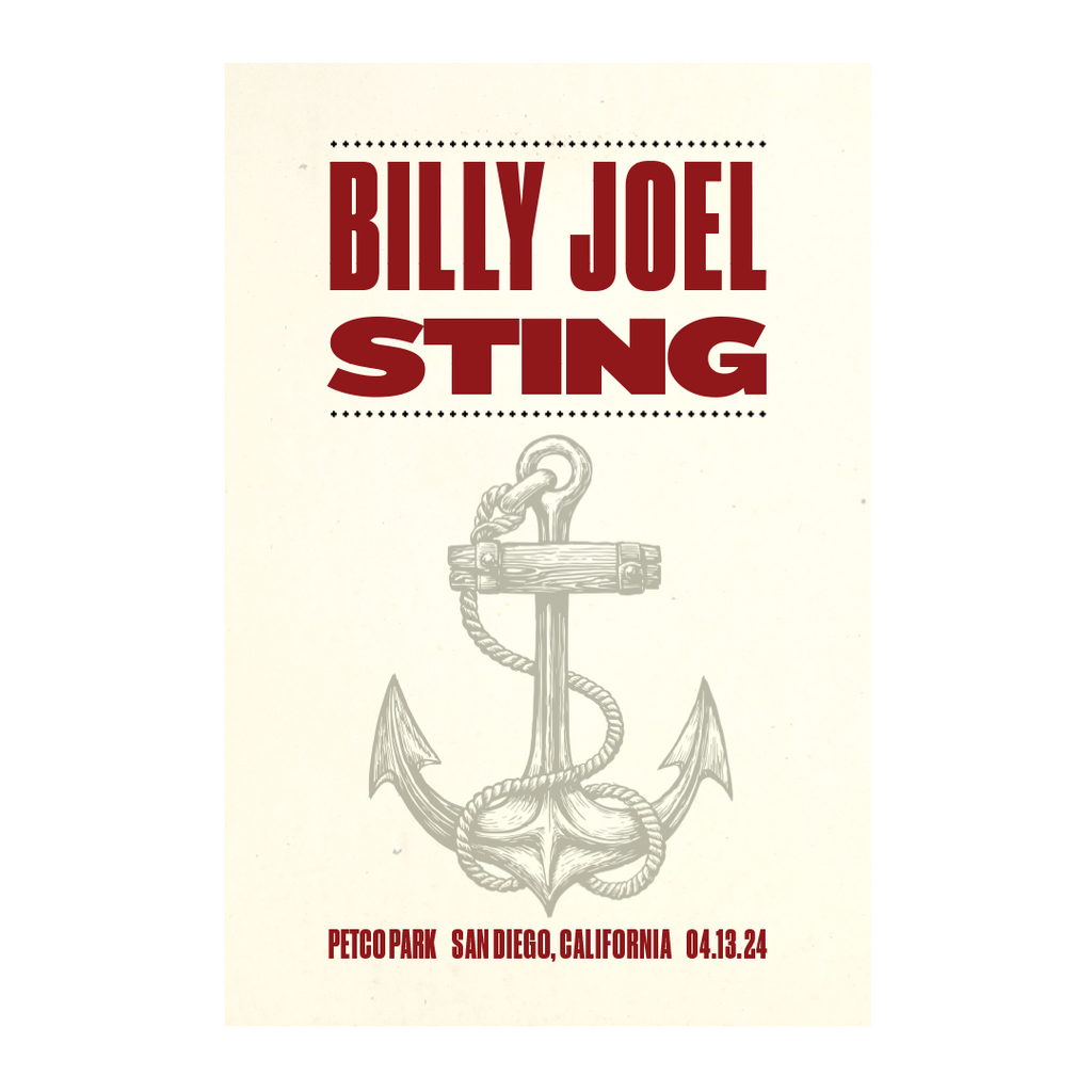 Billy Joel / Sting "4-13-24  San Diego, CA Event" Poster
