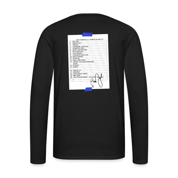 Billy Joel "31023 Los Angeles Set List" Black Long Sleeve Online E