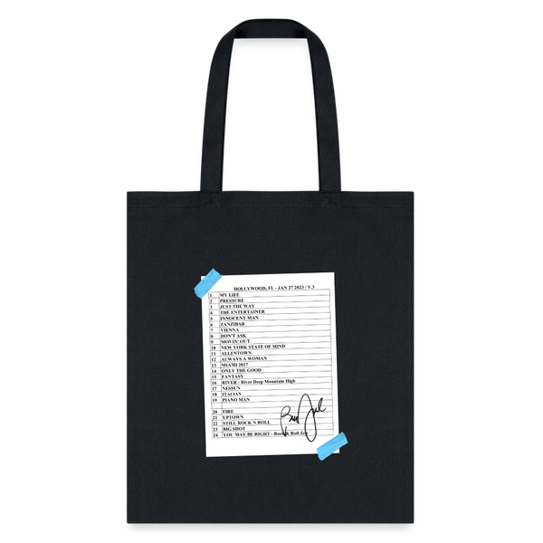 Billy Joel "12723 Hollywood Set List" Black Tote Bag Online Exclusiv