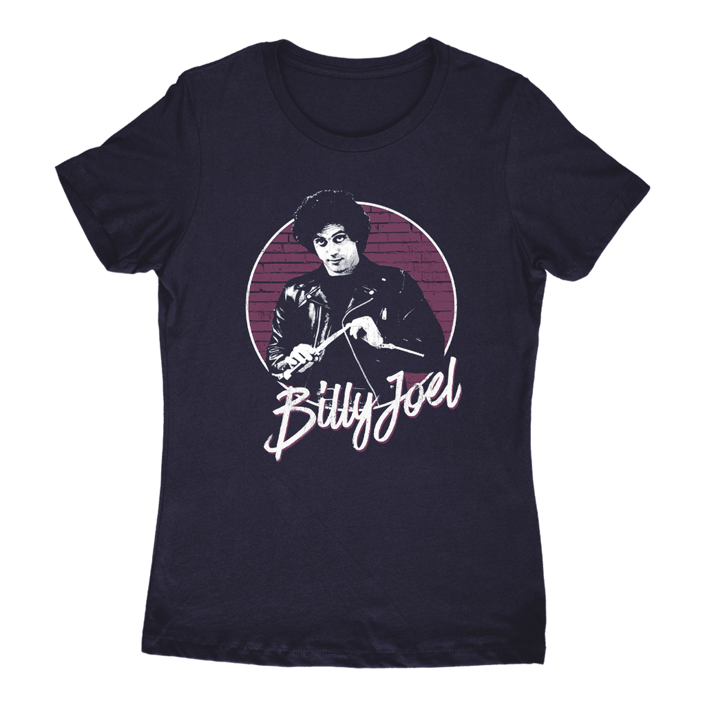 Billy Joel Navy Women's, "Vintage Photo" T