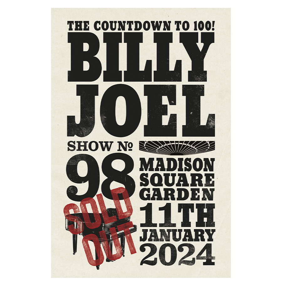 Billy Joel "1-11-24  MSG New York Event" Poster