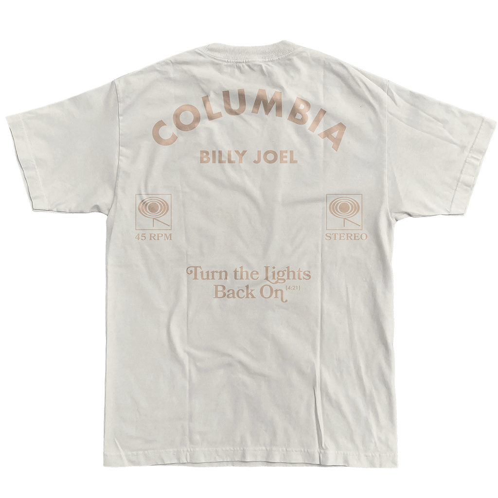 NEW Billy Joel "Turn The Lights Back On Columbia" Natural T-Shirt- Online Exclusive