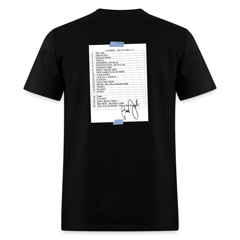 Billy Joel "7-7-23 London Set List" Black T-Shirt Online Exclusive - black