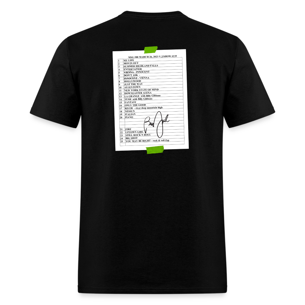 Billy Joel "3-26-23 MSG Set List" Black T-Shirt  Online Exclusive - black