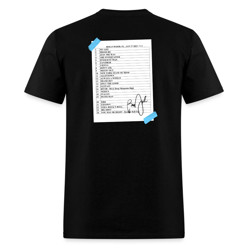 Billy Joel "1-27-23 Hollywood  Set List" Black T-Shirt Online Exclusive - black
