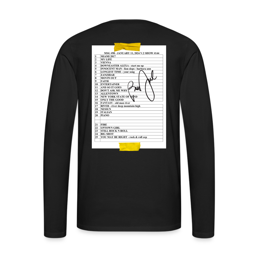 Billy Joel "11124 MSG Set List" Black Long Sleeve Online Exclusive