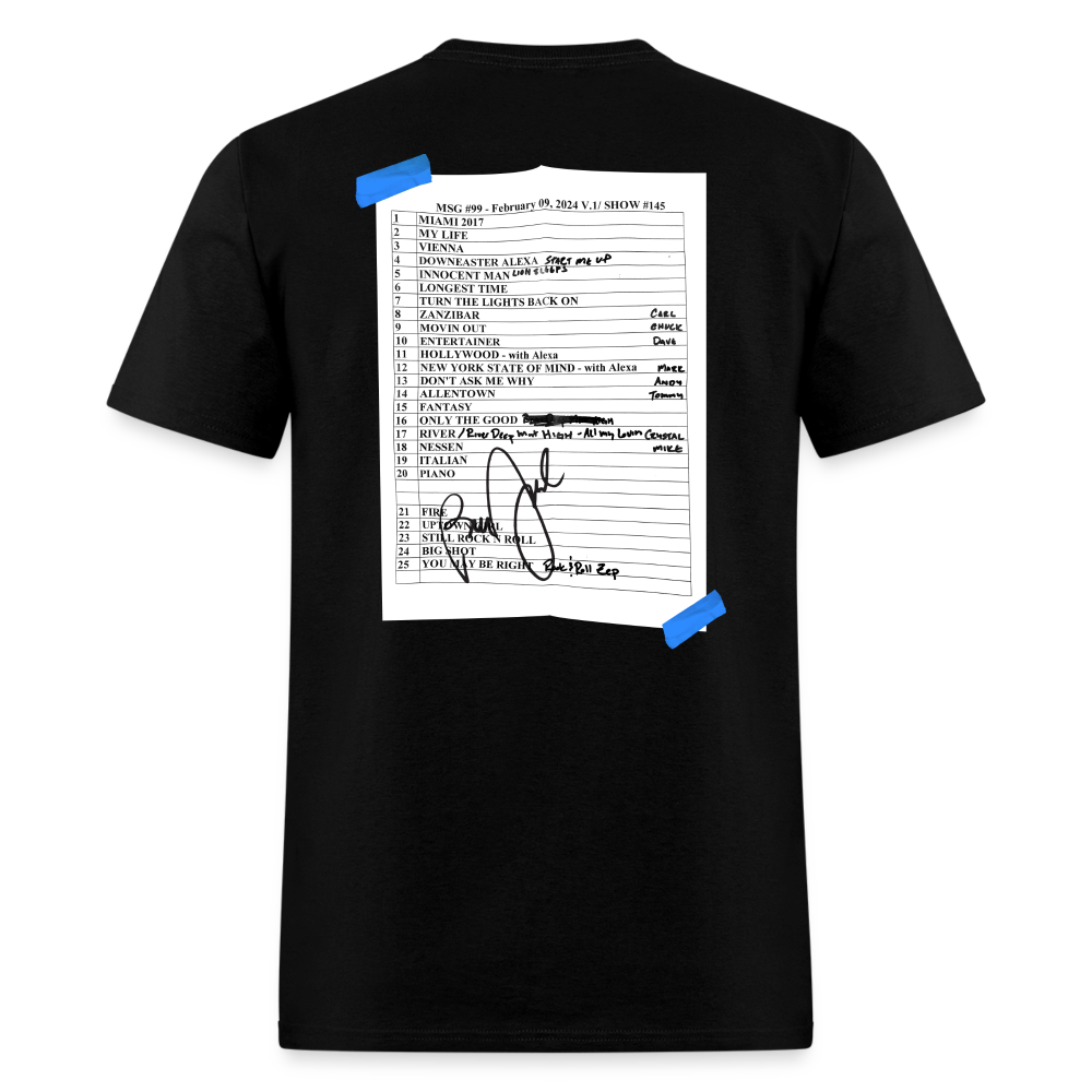Billy Joel "2-9-24 MSG Set List" Black T-Shirt  Online Exclusive - black