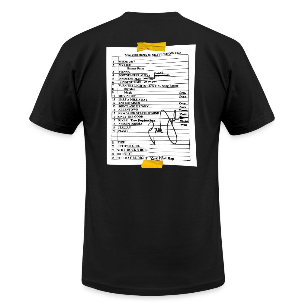 Billy Joel 3 28 24 MSG 100th Show Set List Black T Shirt Online Excl billy-joel-3-28-24-msg-100th-show-set-list-black-t-shirt-online-excl