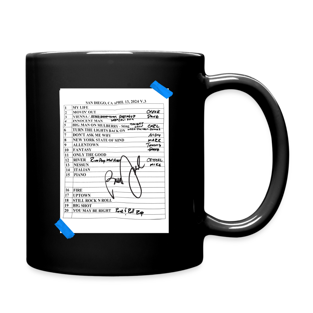 Billy Joel "4-13-24 San Diego Set List" Black Mug - Online Exclusive