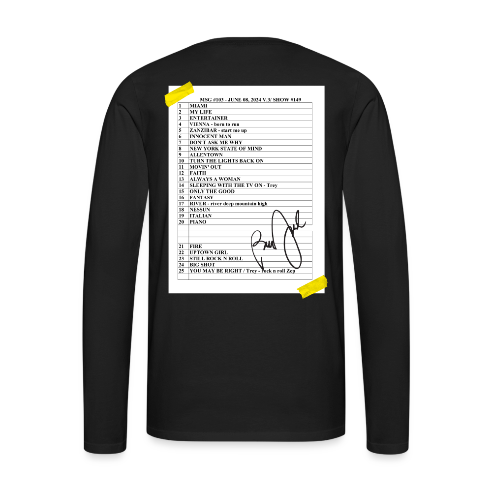 Billy Joel 6 8 24 MSG Set List Black Long Sleeve Online Exclusive billy-joel-6-8-24-msg-set-list-black-long-sleeve-online-exclusive