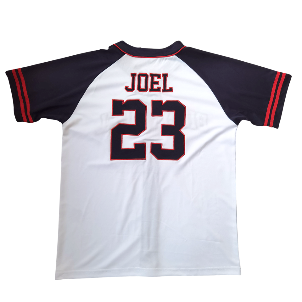 red white and grey baseball jersey